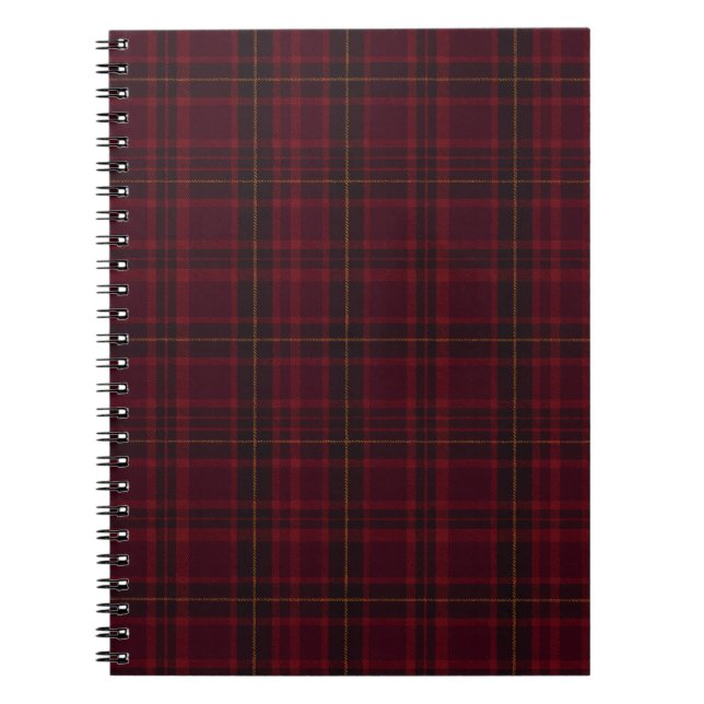 Elegant Burgundy Tartan Notebook (Front)