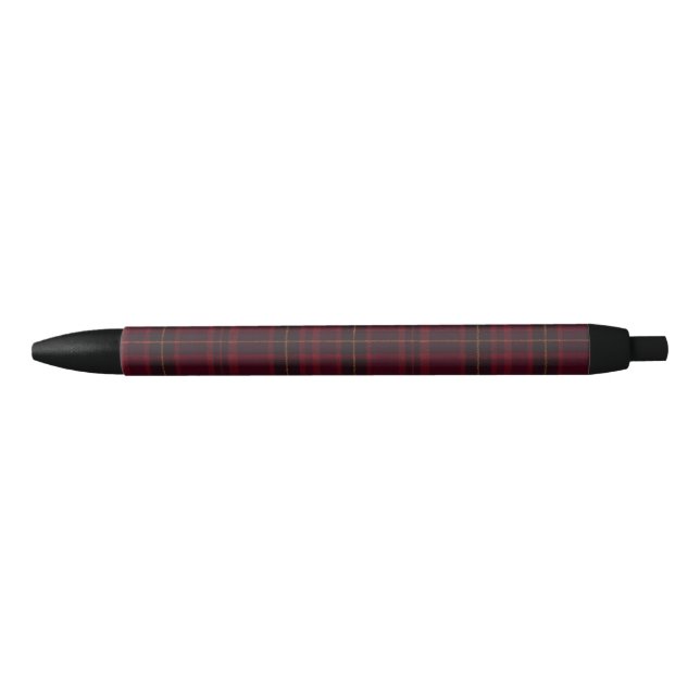 Elegant Burgundy Tartan Pen (Front)