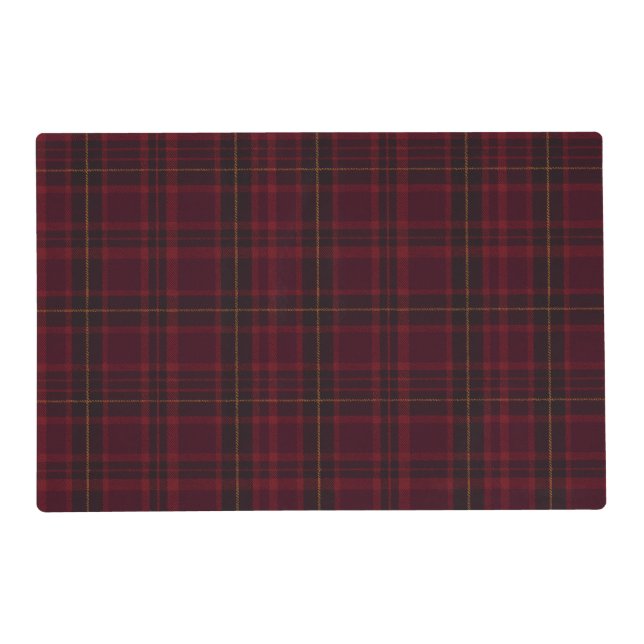 Elegant Burgundy Tartan Placemat (Front)