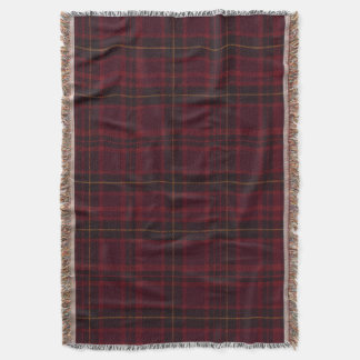 Elegant Burgundy Tartan Throw Blanket