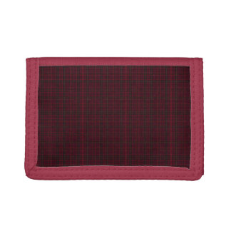 Elegant Burgundy Tartan Trifold Wallet