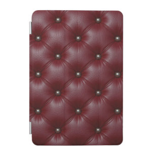 Elegant Burgundy Tufted Leather iPad Mini Cover