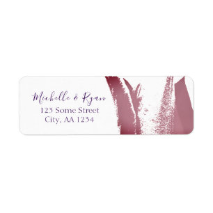 Elegant Burgundy Tulip Floral Address Wedding Label