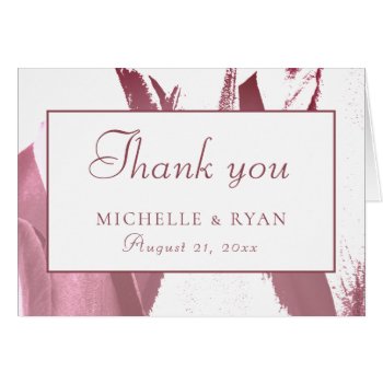Elegant Burgundy Tulip Floral Wedding Thank You by OneLook at Zazzle