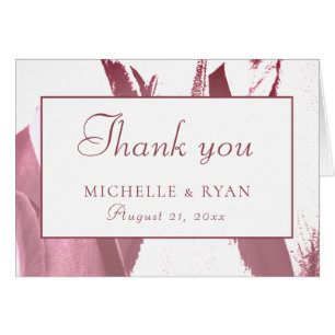 Elegant Burgundy Tulip Floral Wedding Thank you Cards