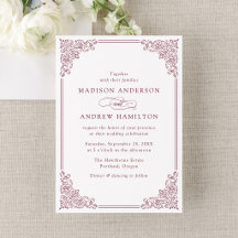 Elegant Burgundy Vintage Ornate Frame Wedding