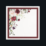 Elegant Burgundy Watercolor Floral Bridal Shower Napkins<br><div class="desc">Celebrate the bride's shower with these pretty,  elegant burgundy watercolor floral napkins. Part of a co-ordinated suite. View suite here: https://www.zazzle.com/collections/elegant_burgundy_floral_watercolor_bridal_shower-119280454460170395 Contact designer for matching products. Copyright Anastasia Surridge for Elegant Invites,  all rights reserved.</div>