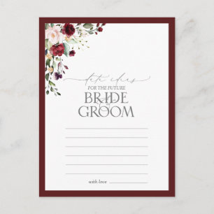 Elegant Burgundy Watercolor Floral Date Ideas Postcard