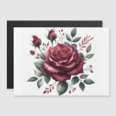 Elegant Burgundy Watercolor Roses Magnetic Card (Front/Back)
