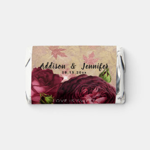 Elegant Burgundy Wedding chocolate favors