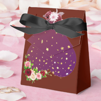 Elegant Burgundy Wedding Favor Bag with Black Ribb Boxes