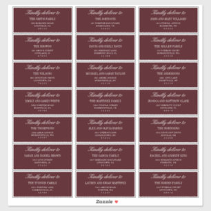 Elegant Burgundy Wedding Guest Address Labels 