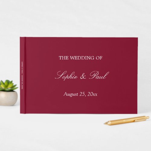 Elegant Burgundy Wedding Guest Book