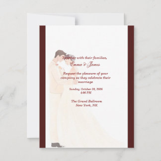 Elegant Burgundy Wedding Invitation 