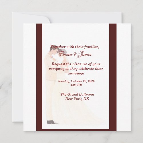 Elegant Burgundy Wedding Invitation