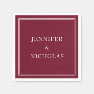 Elegant Burgundy Wedding Napkins