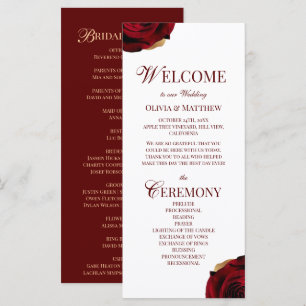 Elegant Burgundy Wedding Program