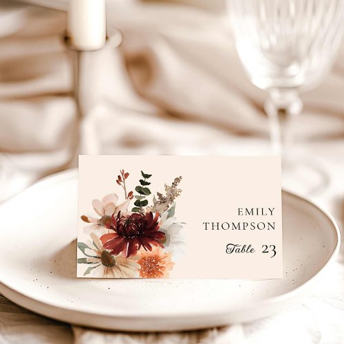 Elegant Burgundy Wedding  Table Number