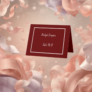 elegant burgundy & white guest Seating Cards
