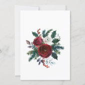Elegant Burgundy Winter Roses Floral Bridal Shower Invitation (Back)