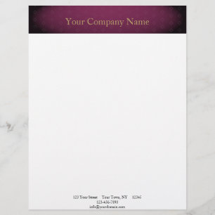Elegant Burgundy with Gold Text Letterhead