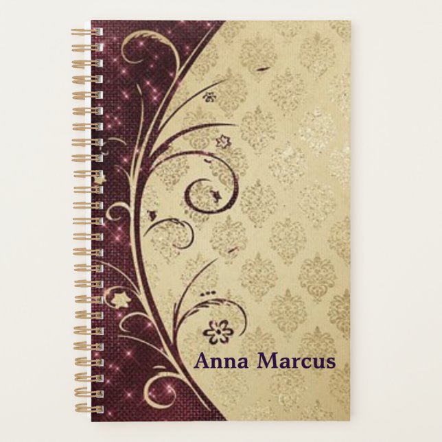 "Elegant Burnt Henna" Personalized Planner (Front)