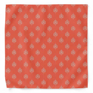 Elegant Burnt Orange Damask Pattern Bandana