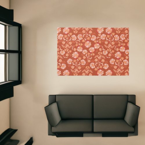 Elegant Burnt orange floral Rug