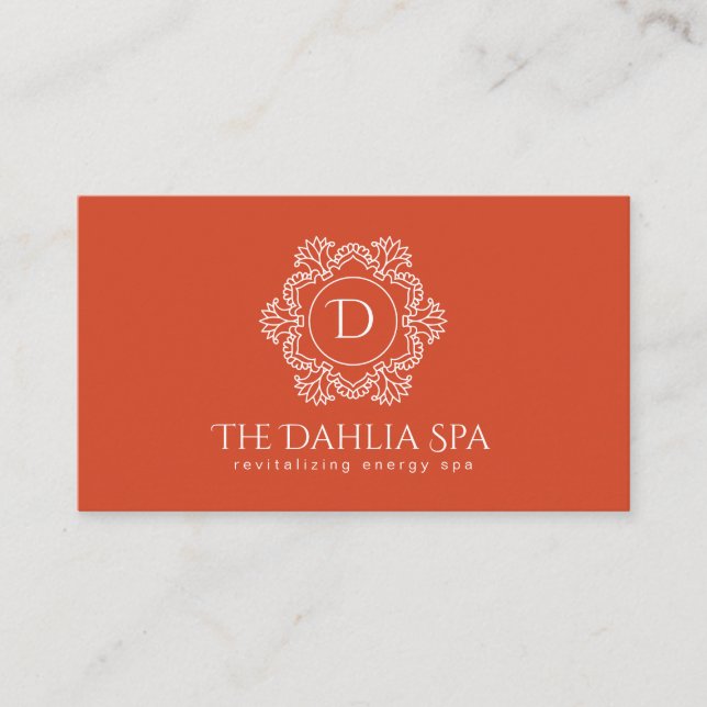 Elegant Burnt Orange Masseuse Spa Professional  Business Card (Front)