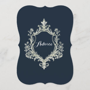 Elegant Burnt Orange Monogram Crest Wedding Advice Card