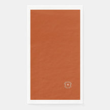 Elegant Burnt Orange Monogram Crest Wedding Napkin