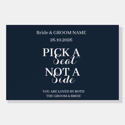 Elegant Burnt Orange Pick A Seat Not A Side Weddin Foam Board
