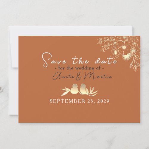 Elegant Burnt Orange Wedding Save The Date