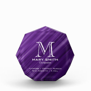 Elegant Business Abstract Lines Purple Acrylic Award
