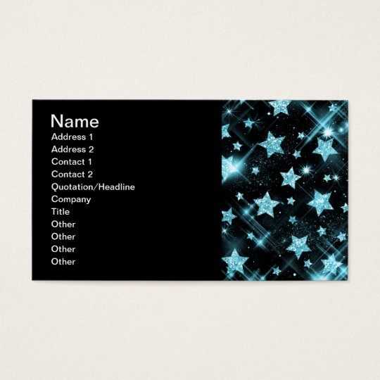 Elegant Business Blue Glitter Stars Business Card