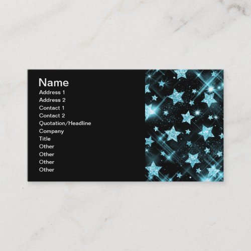 Elegant Business Blue Glitter Stars Business Card