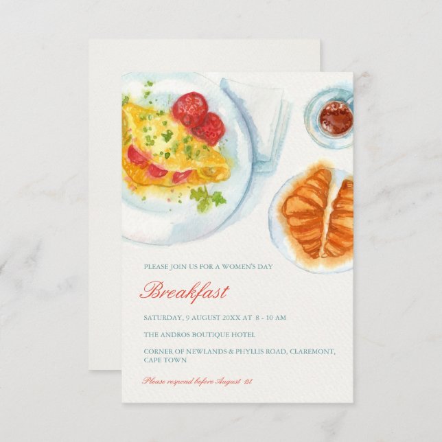 Elegant Business Breakfast Meeting Invitation (Front/Back)