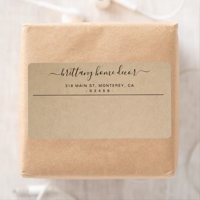 Bahan Rustic Label Elegant Business Brown Rustic Shipping Label | Zazzle