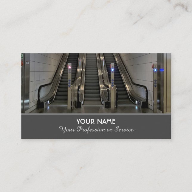 Elegant business card for escalator experts (Front)