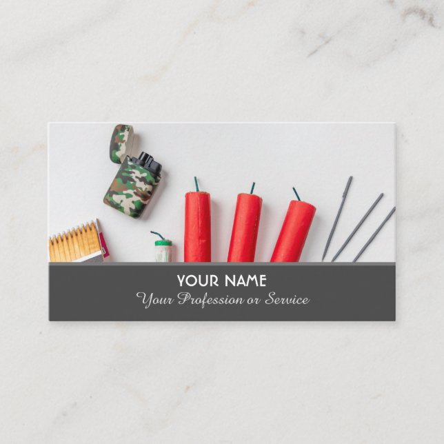 Elegant business card for firework services (Front)