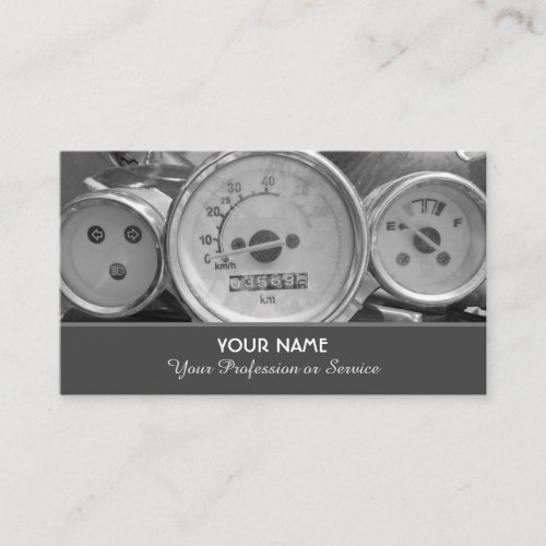 Elegant business card for motorcycle experts