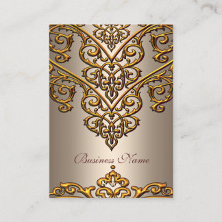 Elegant Business Card Gold on Coffee Overlay