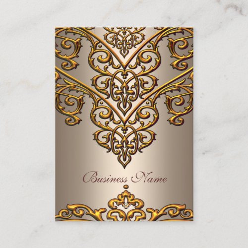 Elegant Business Card Gold on Coffee Overlay