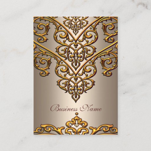 Customizable Elegant Business Card Gold on Coffee Overlay