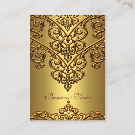 Customizable Elegant Business Card Gold on Gold Overlay