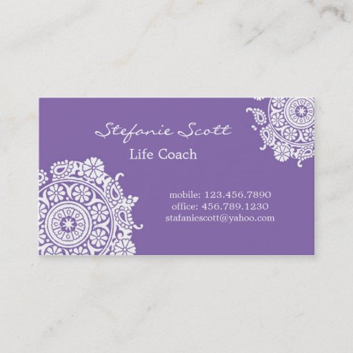 Customizable Elegant Business Card in Purple and White