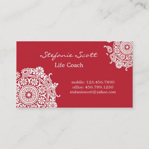 Elegant Business Card in Red and White