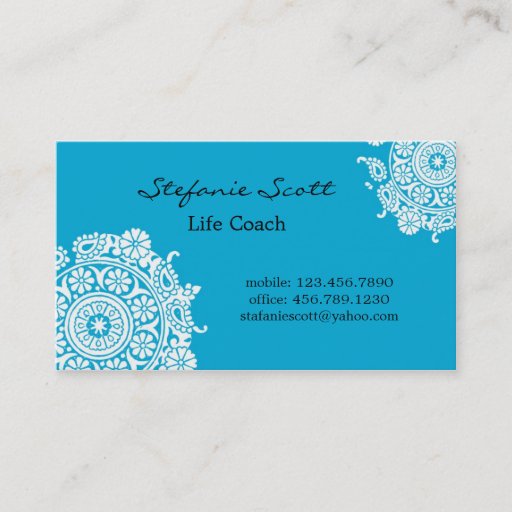 Customizable Elegant Business Card in Sky Blue and White