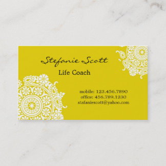 Elegant Business Card in Yellow and White