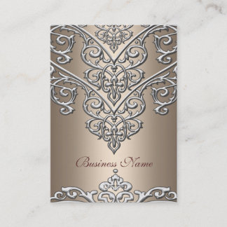 Elegant Business Card Metal Look Coffee Overlay